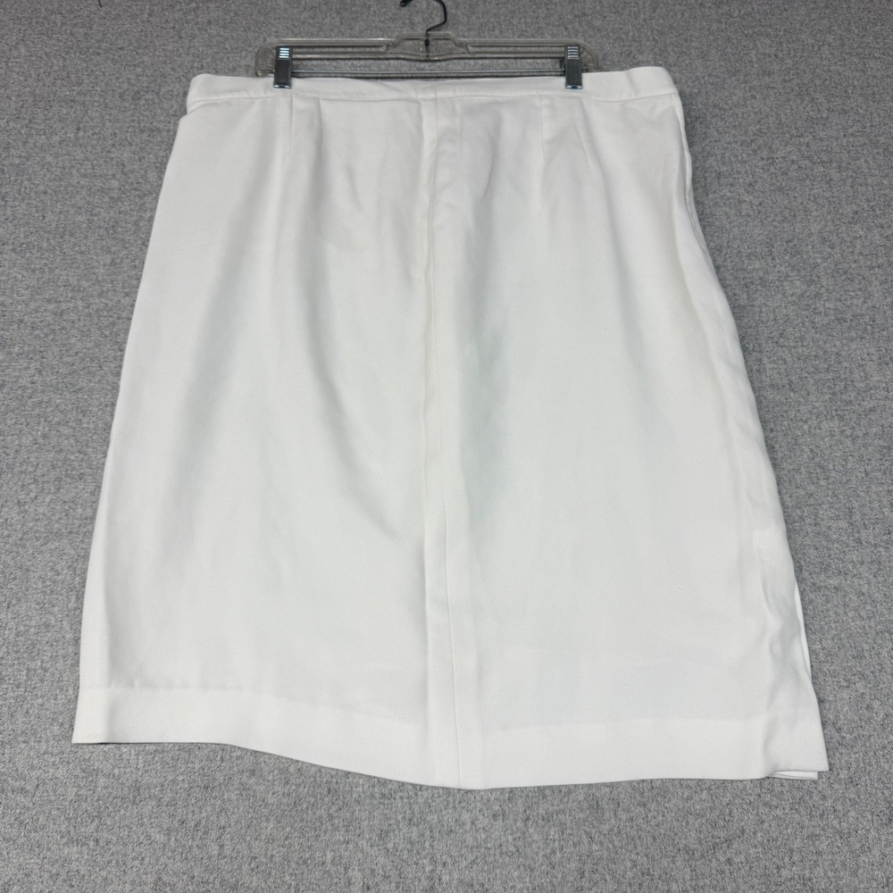 Made in Italy Pencil Skirt Size 29 White Lined Back Vent Professional Classic